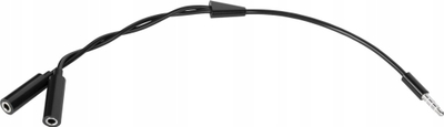 Adapter audio Cabletech KOM0906, 3.5 mm 4 pole në 2x 3.5 mm, i zi