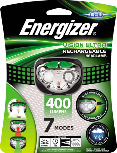 Fener koke Energizer Vision Ultra 400, 400 lumene, me karikim, i zi