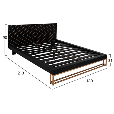 Shtrat dopio Sherri HM8358, dru Mango masiv, 160x200 cm, i zi