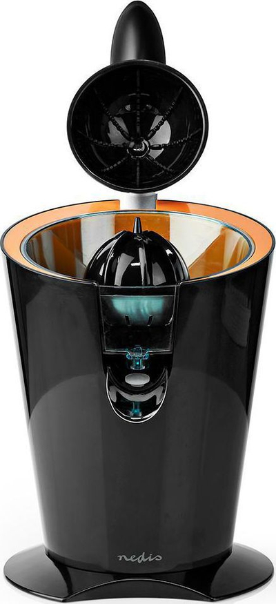 Цедалка за агруми Nedis Citrus Juicer Press, 160W, инокс млазник со заштита од капење, црна
