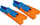 Rripa noti Beco Rubber Short Fins, nr. 38/39, gome, portokalli blu