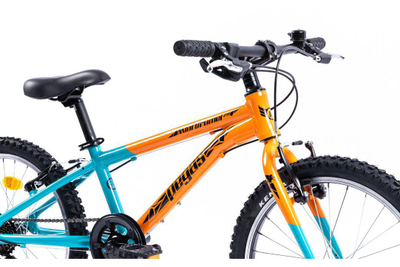 Bicikletë për fëmijë Pegas Mini Drumet 20", MTB, 21 marshe, portokalli smerald