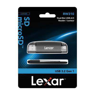 Lexues kartash Lexar LRW310X-BNBNG, USB 2.0 Type-A Type-C, SD microSD, i zi