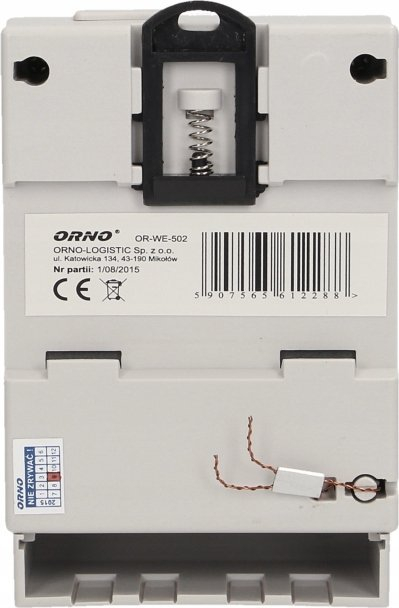 Matës energjie njëfazor ORNO, 80A, ekran LCD, i bardhë