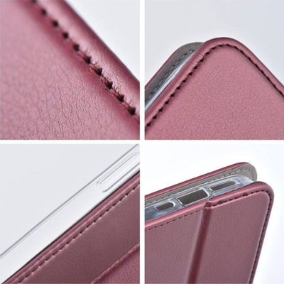 Kapak libri me magnet për Xiaomi Redmi Note 12S, me kartela, Bordeaux