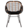 Poltron Allegra HM5663, metal wicker, me jastëk, bezhë e zezë