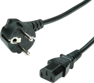 Kabllo rryme Roline Schuko IEC C13, 3m, 10A, e zezë
