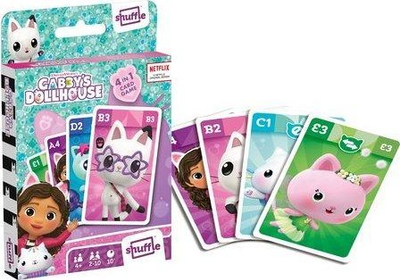 Игра со карти Геби Куклена Куќа Shuffle 4 во 1, за деца 4+, шарена