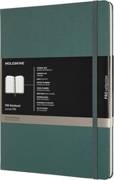 Fletore Moleskine XL, format i madh, jeshile Forest Green, për punë