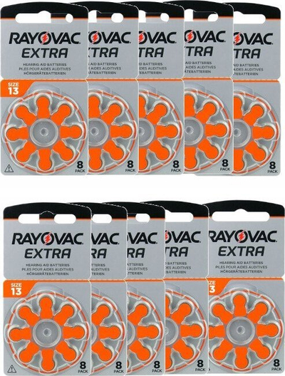 Bateri për aparat dëgjimi Rayovac Extra Type 13, 1.45V, 80 copë, portokalli