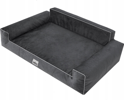 Shtrat për qen Hobbydog Velvet L, 78x53 cm, gri