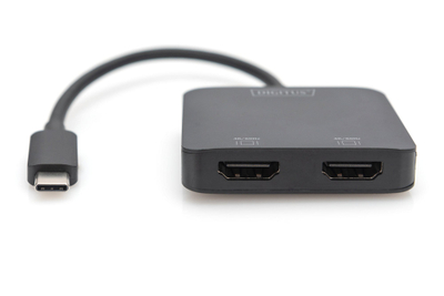Видео HUB Digitus 2-Port MST, USB-C во 2x HDMI, 4K 60Hz, црн