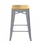 Бар столче Home Select Silver Loft, метално, дрвено седиште, сребрено