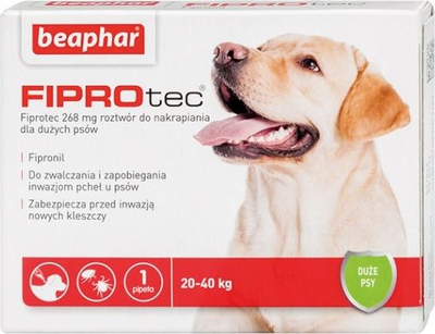 Pika kundër parazitëve Beaphar FIPROtec L, 268 mg, për qen 20–40 kg