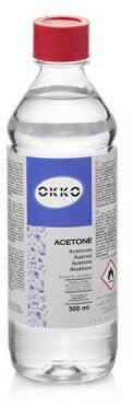 Tretës aceton Okko, 0.5L, shishe plastike, i tejdukshëm