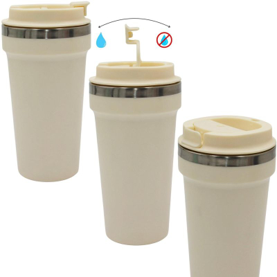 Термос за патување Excellent Houseware, 500ml, не‘рѓосувачки челик, екру