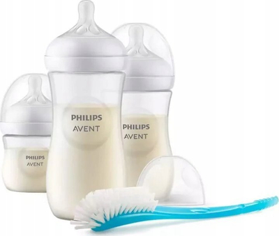 Set biberonash Philips Avent Natural Response SCD837/12, 3 shishe 125 ml 260 ml 330 ml, furçë pastrimi