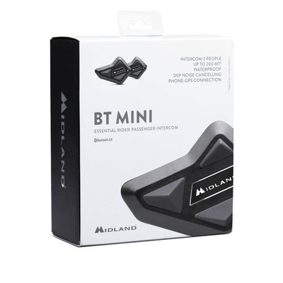 Interkom për helmetë Midland BT Mini Twinset, Bluetooth, set 2 copë, i zi