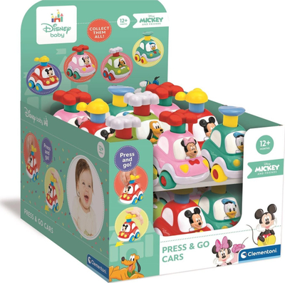 Lodër makinë Disney Clementoni Press and Go, plastike, shumëngjyrëshe