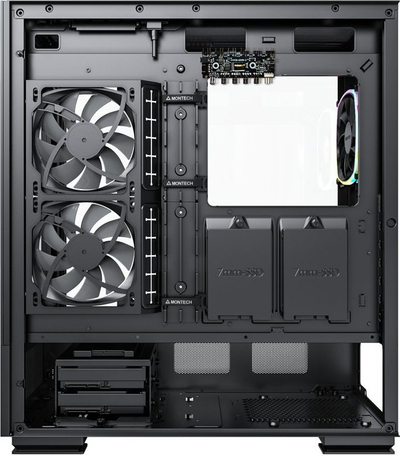 Куќиште за компјутер Montech SKY TWO ARGB, Црна, Midi Tower
