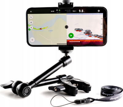 Држач за телефон Deeper Smartphone Mount Kayak and Boat, за кајак и чамци, алуминиум, црн