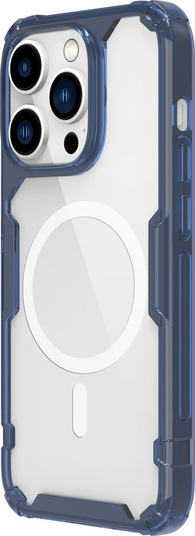 Futrollë Nillkin Nature Pro Magnetic për iPhone 15 Pro, MagSafe, transparente blu