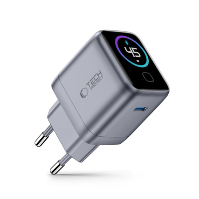 Karikues rrjeti Tech-Protect PowerVision NC45W GaN, USB-C, 45W PD, gri e errët