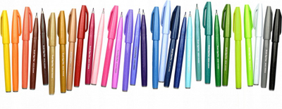 Stilolaps kalligrafik Pentel Arts SES15, majë furçë, lime green