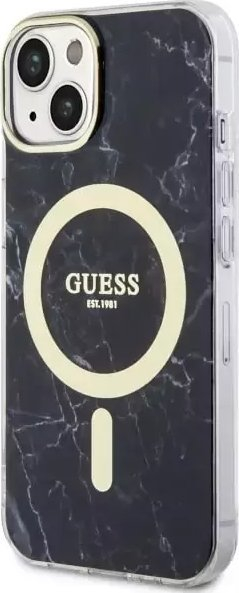Mbulesë telefoni Guess GUHMP14MPCUMAK, për iPhone 14 Plus 6.7", MagSafe, mermer i zi