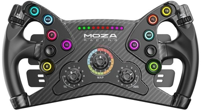 Timon lojrash MOZA Racing KS Formula RS047, fibra karboni, me butona programueshëm, i zi