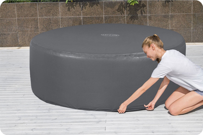 Термичка прекривка Lay-Z-Spa округла, 77\" x 28\", за када 196 cm, сива