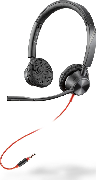 Kufje Poly Blackwire 3325 me kabllo, me lidhje 3.5mm, të zeza