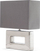 Lampë tavoline ONYX Porcelain, bazë porcelani, abazhur drejtkëndor gri