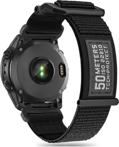 Rrip ore Tech-Protect Scout najlon Quickfit për Garmin Fenix 3 5X 6X 7X, i fortë, i zi