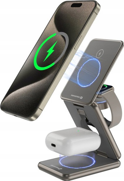 Karikues wireless Swissten AL1, 23W, MagSafe, gri