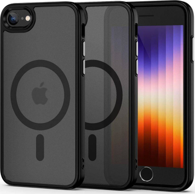 Futrollë Tech-Protect Matt me MagSafe për iPhone SE 2022 2020 7 8, e zezë