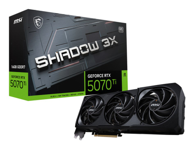 Kartë grafike MSI GeForce RTX 5070 Ti SHADOW 3X OC, 16GB GDDR7, PCIe 4.0, e zezë