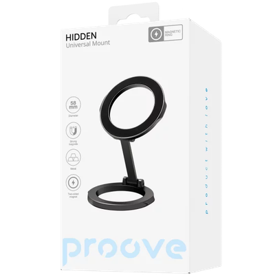 Mbajtëse magnetike për telefon Proove Hidden, për sipërfaqe të sheshta, gri