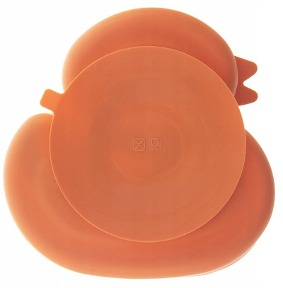 Pjatë për kalamaj Orion Silicone Divided Duck, 19.5x19 cm, portokalli