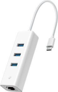 Adapator rrjeti TP-Link UE300C, USB-C në Gigabit Ethernet 1000 Mbps, i bardhë