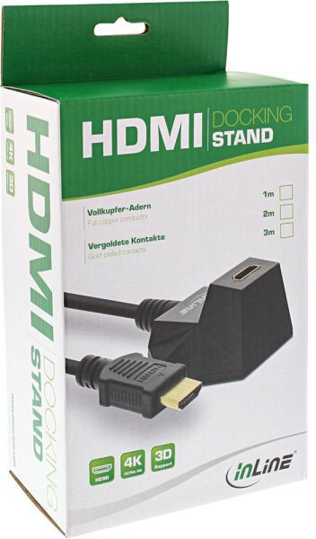 Kabëll zgjatues HDMI InLine HDMI Station, 1m, me internet nëpërmjet HDMI, i zi