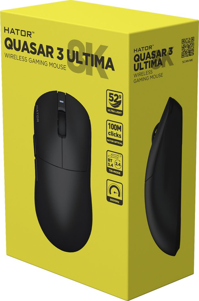 Maus gaming Hator Quasar 3 Ultima HTM762, wireless 2.4 GHz Bluetooth USB, 52 g, i zi