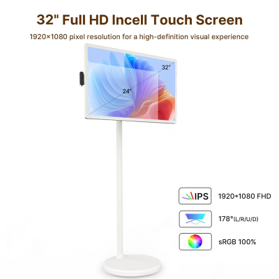 Fatoo Tablet TV - 32" Touchscreen, Android 13, Battery up to 6h - i bardhë