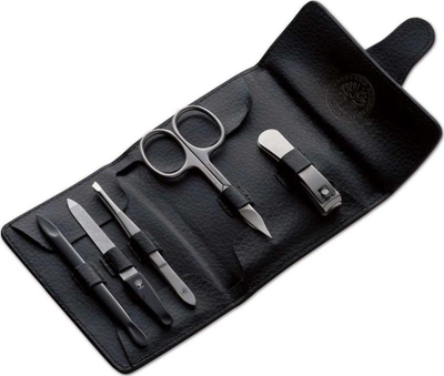 Set manikyr Böker Arbolito Classic, 6 pjesë, etui lëkure, i zi