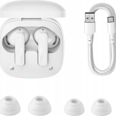 Kufje wireless Baseus Bowie E19 TWS, Bluetooth 5.3, ENC, të bardha