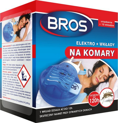 Set elektrofumigator kundër mushkonjave BROS, për brenda në shpi, me lëng