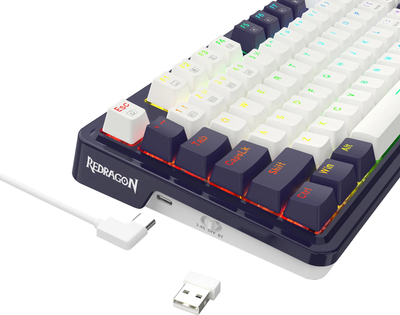 Tastierë gaming Redragon K673 Pro, 75%, wireless 3 në 1, RGB, switch i kuq