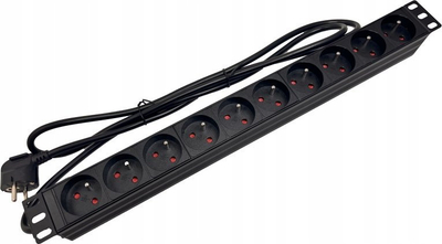 Shirit rryme rack 19", 10 priza, 1.8m, i zi