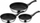 Set tiganësh WMF Pan-Set Devil, 3 copë, 20 24 28 cm, çelik inox Cromargan, i zi