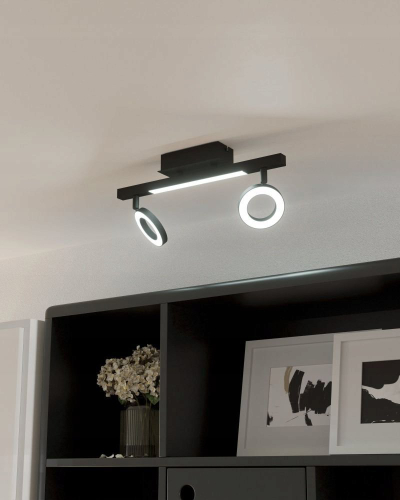 Spot tavani EGLO Cardillio 2 LED, me dy unaza, i zi